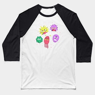 Germs Cartoon Funny Baseball T-Shirt